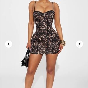 Micro mini leopard dress